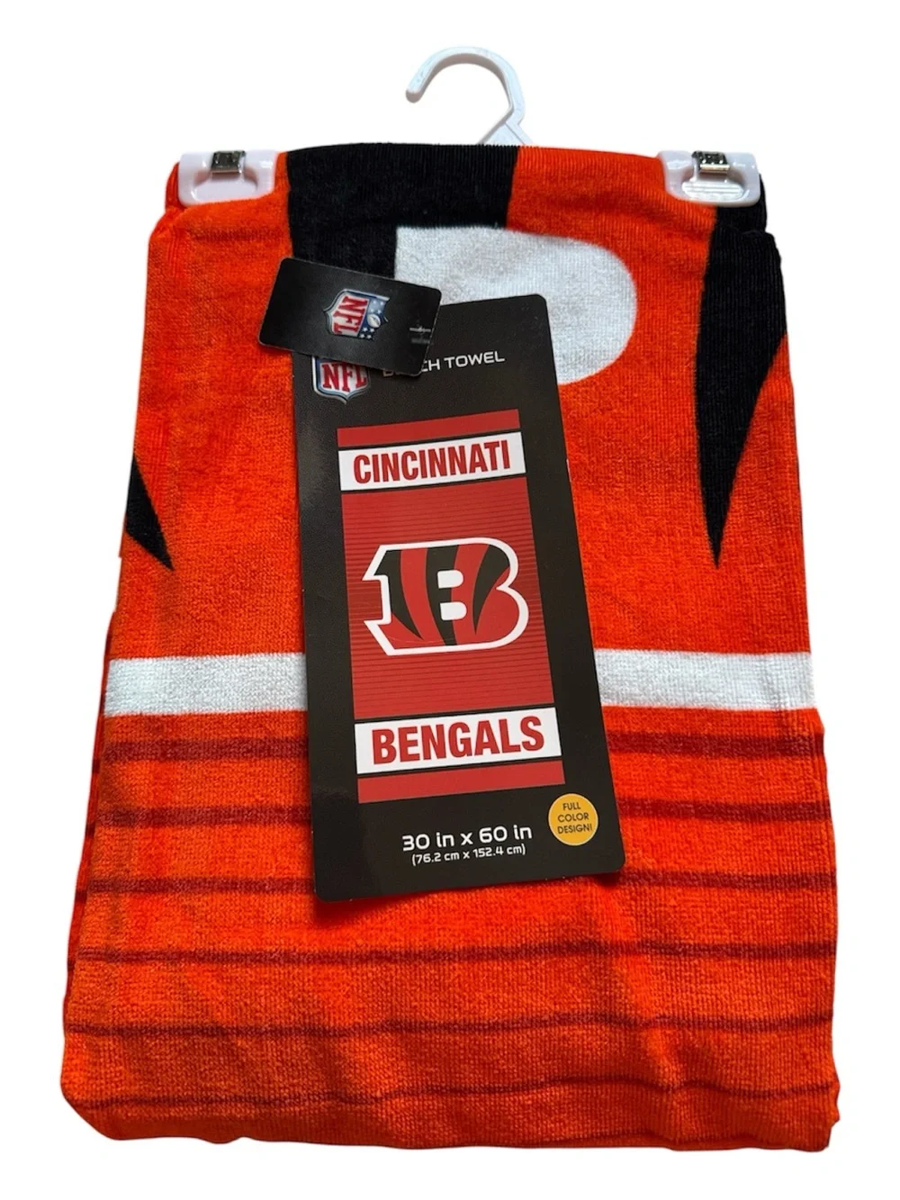 Cincinnati Bengals NFL Beach Towel - Orange & Black